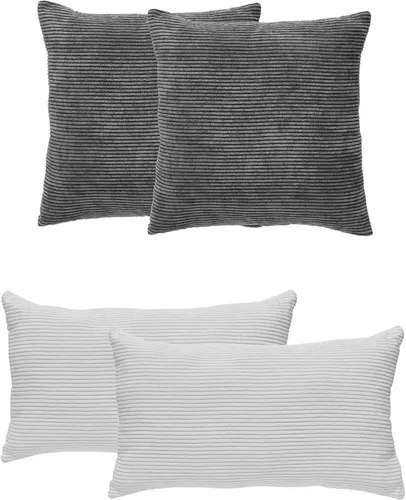Dekokissen ANDIAMO "Cord Kissen Emy, 4er Set" - Kissen für gemütliches Wohnen, 4-teiliges Set mit kuscheliger Cord-Optik, ideal zum Entspannen und Dekorieren.