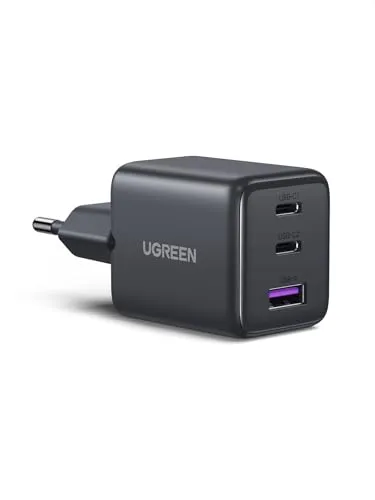 UGREEN USB C Ladegerät 30W 3-Port GaN II Netzteil - Kabel & Adapter - 30W Schnellladegerät mit 3 Ports, perfekt für gleichzeitiges Laden von iPhone 17 und anderen Geräten. 3x schneller als herkömmliche Ladegeräte!