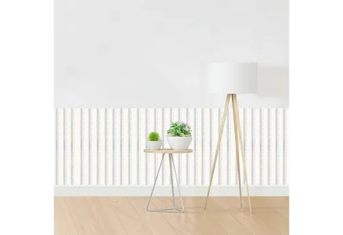 queence Bordüre Wandbordüre Hellblau und Rot 250x90cm - Gestalten Sie Ihre Wände kreativ mit der selbstklebenden Wandbordüre! Perfekt für ein stilvolles Raumdesign, einfach anzubringen und ideal für jeden Wohnraum.