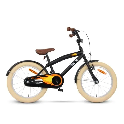 SJOEF Cruise Kinderfahrrad 18-20 Zoll - Kinderfahrrad für Jungen ab 5 Jahren, mit Hand- und Rücktrittbremse, verstellbarem Sattel und Sicherheitsreflektoren für optimale Sichtbarkeit.