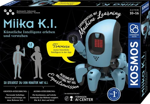 KOSMOS 620899 Miika K.I. Roboter - Experimentierkasten für Kinder ab 10 Jahren, trainiere K.I. mit Gesten oder Stimme, ausgezeichnet mit dem Toy Award 2023
