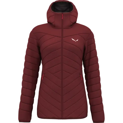 SALEWA Brenta RDS Daunenjacke Damen, Rot, XS - Funktionsjacke für alpine Abenteuer, windbeständig und wasserabweisend; leicht und platzsparend, ideal für Skitouren und Bergsteigen mit ergonomischer Passform und isoliertem Kragen.
