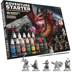The Army Painter GameMaster: Adventure Starter Role-Playing Paint Set - Modellbau-Farben mit 15 hochwertigen Acrylfarben, inklusive 5 Snap-Fit-Miniaturen und einem Malführer – perfekt für RPG-Anfänger und kreative Abenteuer!