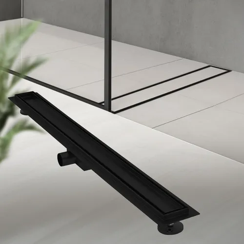 LuxeBath Duschrinne 90 cm 2in1, befliesbar & extra flach - Duschkabinen & -wände: Hochwertige Edelstahl-Duschrinne mit 50 L/min Ablaufleistung und integriertem Geruchsstop für eine barrierefreie Badezimmergestaltung.