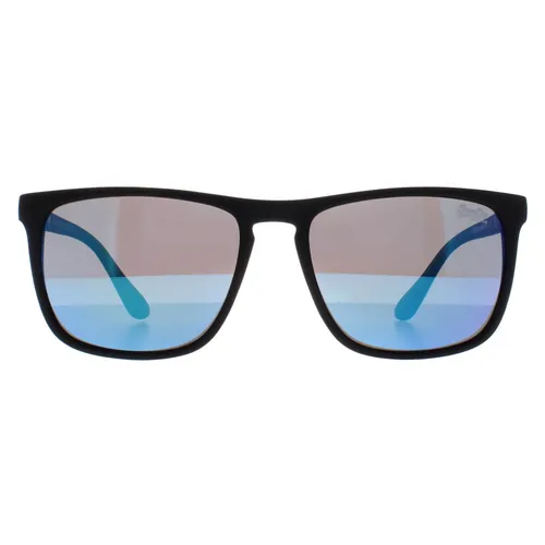 Superdry SHOCKWAVE Unisex-Sonnenbrille - Sportbrillen mit stylischem, eckigem Design und blauem Glas für optimalen UV-Schutz und trendigen Look.