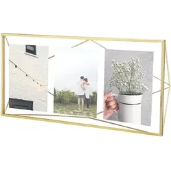 Umbra Prisma Bilderrahmen Collage 13x18 cm - Geometrischer Multi-Fotorahmen - Fotohalter mit Clips oder Klammern, innovatives Design lässt Ihre Bilder zwischen Glasscheiben schweben und verleiht jedem Raum eine moderne Note.
