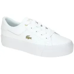 Lacoste 47CFA0005_216 Schnürschuh Weiß 40,5 EU - Eleganter Schnürschuh in Größe 40,5 aus hochwertigem Leder und Synthetik. Ideal für sportliche Outfits und den Alltag – leicht und bequem für jeden Schritt.