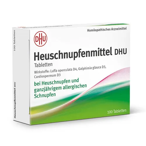 Heuschnupfenmittel DHU 100 Tabletten - Homöopathisches Mittel zur Unterstützung der Atemwegspflege. Ideal für Erwachsene und Jugendliche ab 12 Jahren. Praktische Tablettenform für die einfache Anwendung.