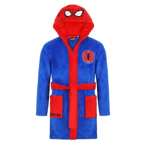 Spiderman Bademantel für Jungen mit Kapuze – Fleece Morgenmantel in Rot und Blau - Kuscheliger Spiderman Bademantel mit Kapuze für kleine Fans! Erhältlich in leuchtendem Rot oder Blau, ideal für gemütliche Abende oder den Weg zum Schwimmunterricht. Weiches Material für höchsten Komfort!