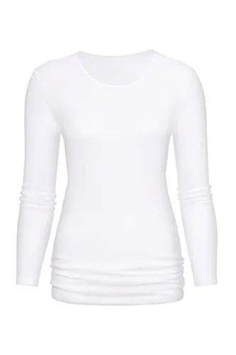 Mey Noblesse Long-Sleeved Shirt Weiß Baumwolle 40 Damen - Nachtwäsche – Elegantes Langarm-Shirt aus 100% Baumwolle für höchsten Komfort und Atmungsaktivität, ideal für entspannte Abende und alle Jahreszeiten.