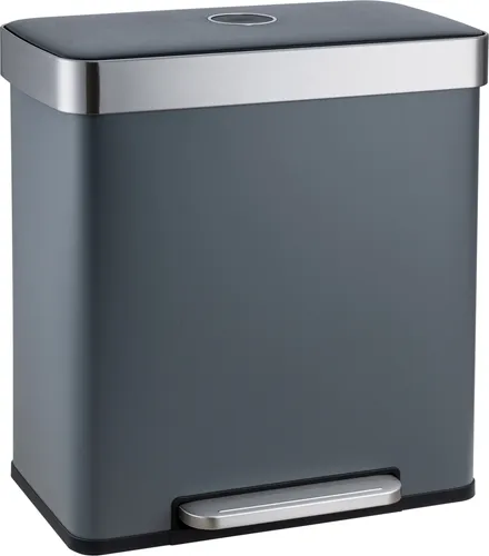 SVITA Mülleimer LT2X30, 60l - Grau - Haushaltszubehör mit Tretpedal und Soft-Close-Funktion, ideal für eine hygienische Abfallentsorgung und einfache Handhabung.