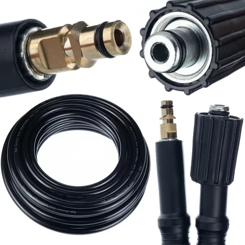 Rosfix Hochdruckschlauch 15m – Click Connect für Kärcher K2–K7, M22x1,5 Gewinde - Flexibler 15m Hochdruckschlauch mit Click Connect für einfache Handhabung. Robuste Nylonummantelung und hoher Berstdruck von 200 bar garantieren Langlebigkeit und Zuverlässigkeit bei Reinigungsaufgaben.