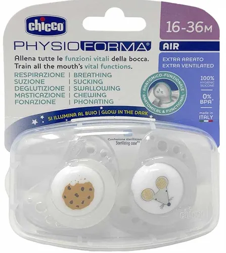 Physioforma® Air Succhietto Luminoso Grigio 16-36m Chicco® 2 Pezzi