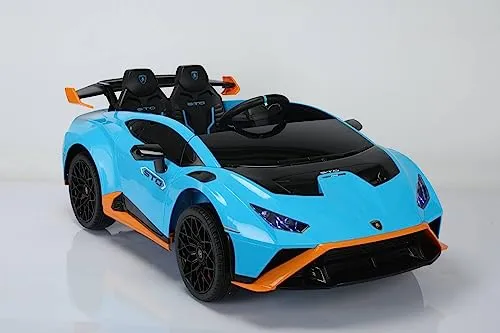Elektro Kinderauto Lamborghini Huracan STO - lizenziert, 12V7A Akku, 2 Motoren, Fernsteuerung und MP3, ideal für kleine Autofans