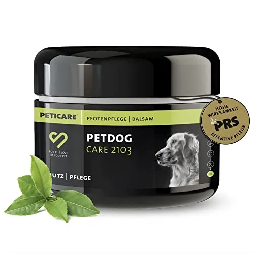 Peticare Natürlicher Pfoten-Balsam für Hunde - Pfotenschutz für Hunde, pflegt und schützt rissige Pfoten mit einzigartigem PRS® System für langanhaltende Wirkung gegen Boden-Hitze und Streusalz.