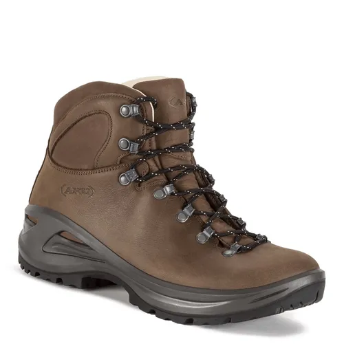 AKU Wanderschuhe Tribute II Leder – Braun Herren Größe 44 - Robuste Wanderschuhe aus hochwertigem Leder, ideal für leichte Wanderungen in hügeligen Gebieten. Mit Vibram-Sohle für besten Grip auf feuchten Böden.