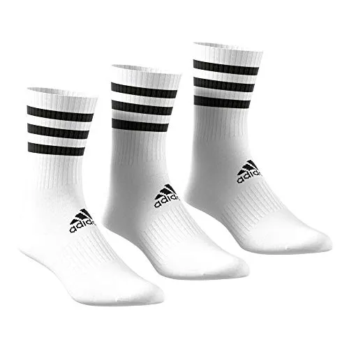 adidas Unisex 3 paar 3-strepen Cushion Crew Socken, White/White/White, XXL EU