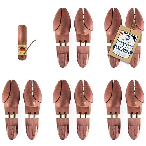 Blumtal TESTSIEGER Premium Schuhspanner Zedernholz - Schuhspanner aus unbehandeltem Zedernholz, inkl. Schuhlöffel, pflegt und bindet Gerüche, ideal für Herren und Damen in Größen 38-47.