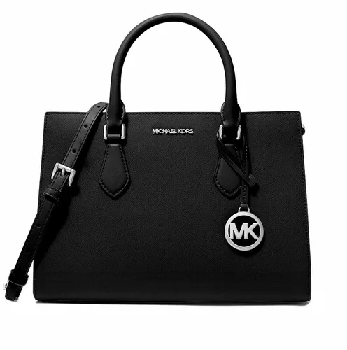 MICHAEL KORS SHEILA MD ZIP SATCHEL - Damen Tasche in Schwarz - Umhängetasche aus veganem Leder mit elegantem Reißverschluss und stilvollem Doppelgriff, ideal für modebewusste Frauen.