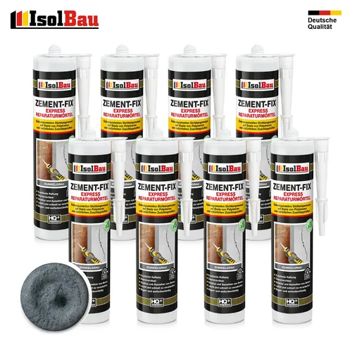Reparaturmörtel Zement-Fix 8 x 300 ml Dunkelgrau Fugenmörtel Express Cement