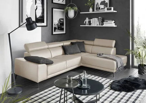 3C Candy Ecksofa Greve modern und bequem, inkl. manueller Kopfteilverstellung, L-Form, wahlweise mit motorischem Sitzvorzug
