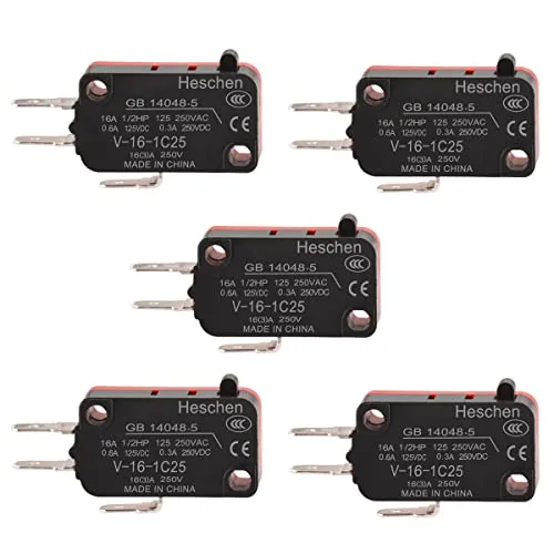 Heschen Mikroschalter V-16-1C25 SPDT Pin-Knopf-Art 16A 250VAC 5 Stück