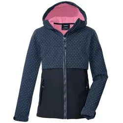 killtec KOW 227 Mädchen Softshelljacke dunkelblau (00520) 176 - Funktionale Softshelljacke für Mädchen mit modernem Colourblock-Design. Die wind- und wasserabweisende Jacke mit 10.000 mm Wassersäule bietet hohen Tragekomfort und praktische Details wie verstellbare Ärmelbündchen und Taschen.