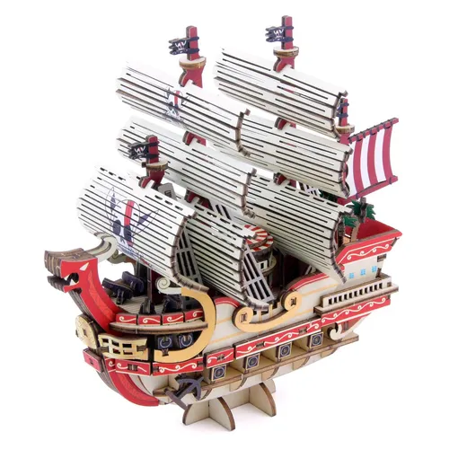 Drewniany Modellbausatz One Piece: Red Force – 14x7,1x13,7 cm - Original lizenzierter Modellbausatz von One Piece: Red Force. 183 präzise, laser-cut Teile für kreative Bastler. Ideal für Sammler und Fans, sicher verpackt und mit Anleitung.