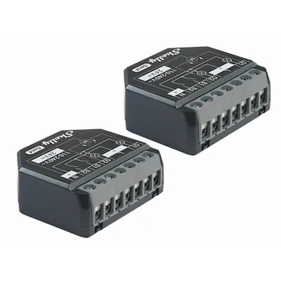 SHELLY 2PM G4-2 - 2er Pack Smart Schalter für Rollläden - Shelly 2PM Gen4, 2-Kanal Smart-Schalter zur komfortablen Steuerung von Rollläden, Jalousien und Vorhängen. Mit Multiprotokoll-Konnektivität (WLAN, Zigbee, Matter) und integrierter Leistungsüberwachung.