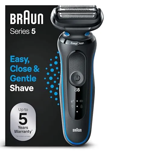 Braun Series 5 51-B1000s - Elektrorasierer für Herren, Blau, inklusive 15% Zubehör-Rabatt während der Garantiezeit