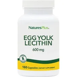 Natures Plus Egg Yolk Lecithin 600 mg - 180 Kapseln - Nahrungsergänzungsmittel mit sojafreiem Lecithin aus Eigelb, unterstützt die Zellmembranfunktion und enthält wertvolles Cholesterin.
