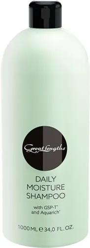 Great Lengths Daily Moisture Shampoo 1000 ml - Shampoo für tägliche Haarpflege, ideal für trockene Spitzen und Kopfhaut. Schützt vor freien Radikalen, verleiht Volumen, Glanz und Geschmeidigkeit.