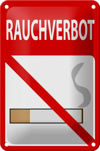 Blechschild Hinweis 12x18 cm Rauchverbot Metall Deko Schild tin sign