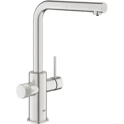 Grohe Blue Pure Minta Einhand-Spültischbatterie - Supersteel - Hochwertige Armatur mit langlebiger Supersteel-Oberfläche, ideal für moderne Küchen und umweltfreundliches Wassertrinken.