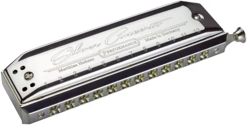 HOHNER Mundharmonika Silver Concerto - Chromatische Harmonikakunst - Mundharmonika aus Sterling Silber (925) mit 48 chromatischen Tönen, ideal für anspruchsvolle Musiker. Handmade in Germany und inklusive 30 Tage Free Lessons!