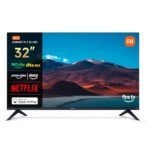 Xiaomi TV F 32 – 32 Zoll HD Smart TV mit Fire OS7 und Dolby Audio - Erleben Sie erstklassigen Sound und Zugriff auf tausende Apps. Der 32 Zoll Fernseher bietet eine einfache Sprachsteuerung und nahtlose Integration in Ihr Apple-Ökosystem.