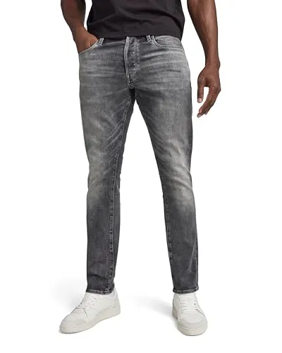 G-STAR RAW Herren 3301 Regular Tapered Jeans - Stylische Jeans mit normaler Bundweite und mittelhohem Bund, die vom Knie zum Knöchel schmal zuläuft. Perfekt für einen modernen Look mit Logo-Grafik über der Gesäßtasche.