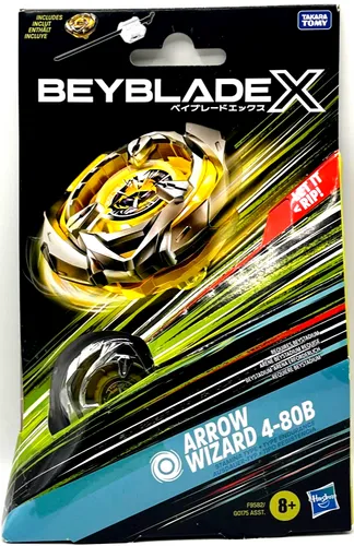 Beyblade X Arrow Wizard 4-80B Starter Pack Set - Erlebe spannende Duelle mit dem Wizard Kreisel! Das Set enthält alles für actionreiche Kämpfe und ist ideal für Beyblade-Fans. Perfekt für die nächste Schlacht!