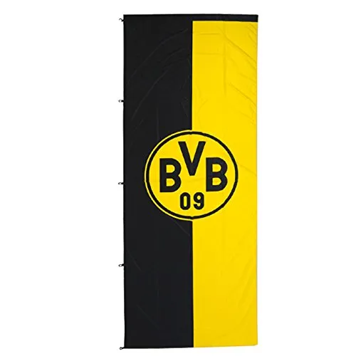BVB Hissfahne 150x400 cm - Borussia Dortmund - Fanfahnen für Fußballfans, große schwarzgelbe Nylonfahne im Hochformat, ideal für Stadionbesuche und Fanaktionen.
