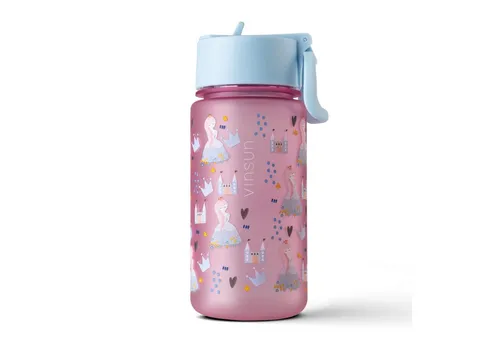 Vinsun Trinkflasche Tritan Flasche 500ml Kinder Wasserflasche mit Strohhalm auslaufsicher, BPA frei, bruchsicher, geruchs- & geschmacksneutral, geringes Gewicht