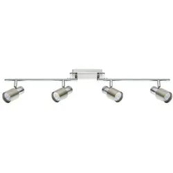 EGLO LED Deckenspot Davida-sd - Moderne Flurlampe mit dimmbarem Deckenstrahler aus Stahl, inklusive Leuchtmittel und in elegantem nickel-matt und chrom, ideal für stimmungsvolle Beleuchtung.