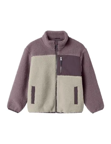 NAME IT Girl Teddyjacke Colorblock - Stylische Teddyjacke für Mädchen mit praktischen Front- und Brusttaschen. Hergestellt aus 100% Polyester, ideal für kalte Tage und bequem im Alltag.