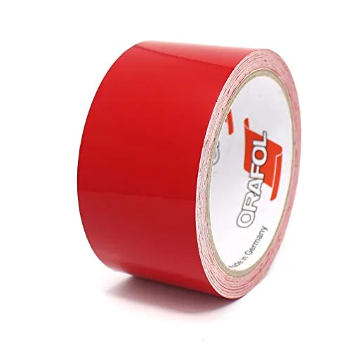 Finest Folia 10 Meter (1,79€/Meter) Zierstreifen Auto Motorrad Boot Modellbau Farbauswahl Dekorstreifen Seitenstreifen Klebestreifen (Rot Glanz, 50mm Breite)