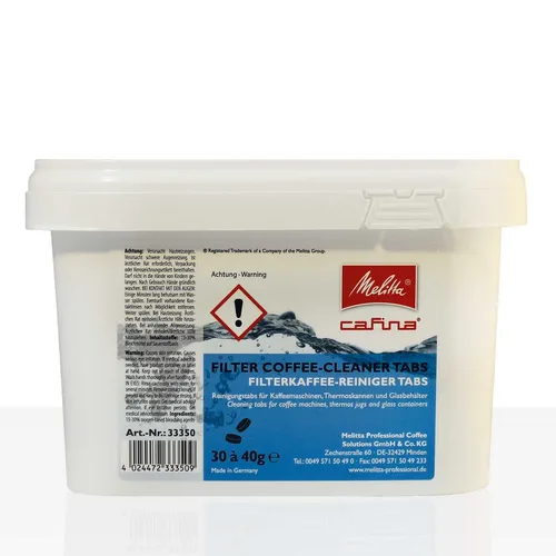 Melitta Cafina Reinigungstabletten 30 x 40g - Reinigungstabletten für die perfekte Pflege Ihrer Kaffeemaschine, sorgen für optimalen Geschmack und längere Lebensdauer. Ideal für Kaffee-, Kakao- & Teeausstattung.