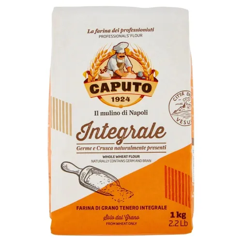 Caputo Vollkorn Pizzamehl 1kg - Italienisches Qualitätsmehl für Pizza - Italienisches Vollkornmehl für authentische Pizzateige, reich an Ballaststoffen und ideal für gesunde Ernährung.