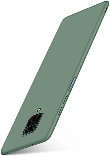 moex für Redmi Note 9 Pro Hülle Ultra Dünn, Schutzhülle mit erhöhtem Kameraschutz, Slim Cover Hardcase Backcover, Dünnste Handyhülle Minimalistisch Alpha Case, Matt Oliv