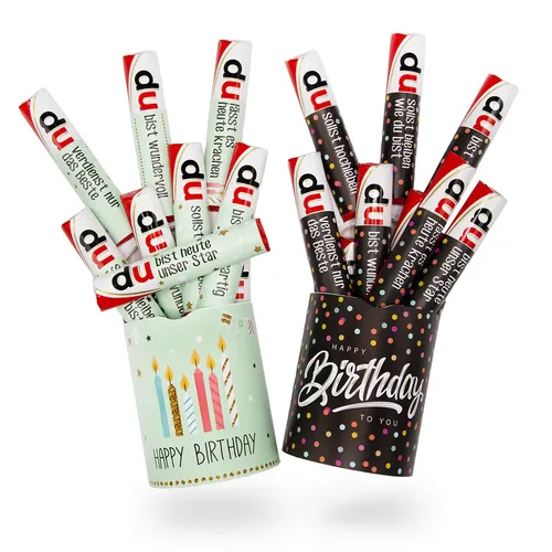 Aufkleber-Set Happy Birthday Konfetti und Mint für Duplo Pralinen I dv_1366