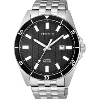Citizen Quartz BI5050-54E Herrenuhr - Elegante Edelstahl-Armbanduhr mit schwarzem Zifferblatt - Elegante Herrenarmbanduhr aus Edelstahl mit einem stilvollen schwarzen Zifferblatt. Ideal für den täglichen Gebrauch und besondere Anlässe.