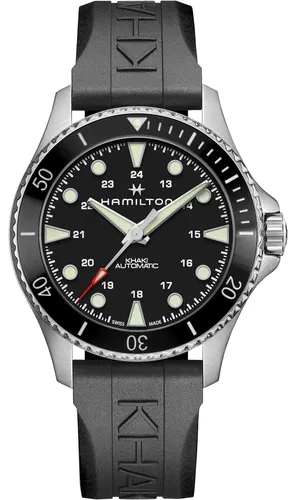 Hamilton Khaki Navy Automatic Diver's H82515330 - 300m Herrenuhr - Armbanduhren für Herren mit mechanischem Uhrwerk, 300m wasserdicht, ideal für Taucher und Abenteurer. Ausgestattet mit Saphirglas und verschraubter Krone.