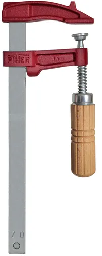 PIHER Industrias Piqueras S.A Poligono Cantabria 1 Schraubzwinge bis 400kg Spannkraft - Modell MM mit Holzgriff Spannweite 12-30 cm 02015